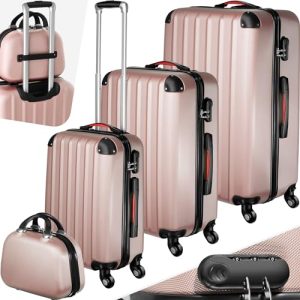 Zestaw walizek Tectake 4-częściowa walizka podróżna, zestaw walizek