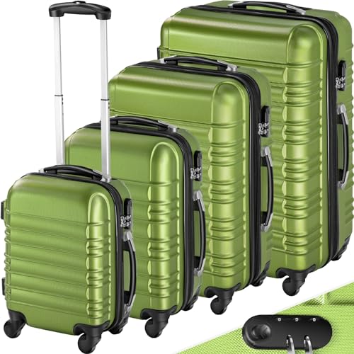 Koffer Set tectake 4 TLG Reise, Hartschalen, Trolley Kofferset, ABS