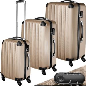 Ensemble de bagages 3 pièces tectake Ensemble de valises de voyage 3 pièces, étui rigide
