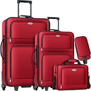 Conjunto de malas de 4 peças KESSER ® Conjunto de malas com carrinho de 4 peças | Mala de viagem