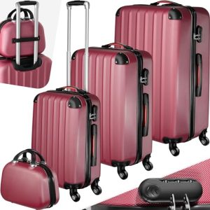 4-piece suitcase set tectake 4-piece travel suitcase - suitcase set