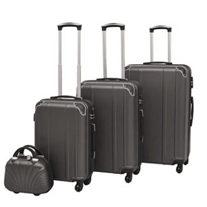 4-piece suitcase set vidaXL 4-piece suitcase set. Anthracite hard shells