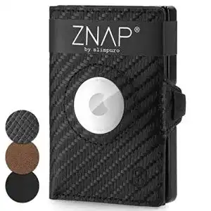Kreditkartenetui slimpuro znap airtag wallet aus premium leder
