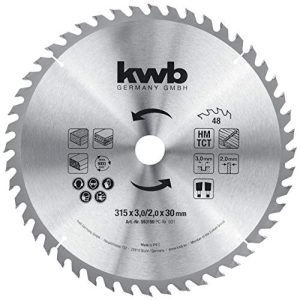 Hoja de sierra circular 315×30 mm Hoja de sierra circular para construcción kwb
