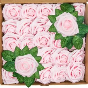 Kunstblumen BELLE VOUS 50 STK Künstliche Rosen Rosa - kunstblumen belle vous 50 stk kuenstliche rosen rosa