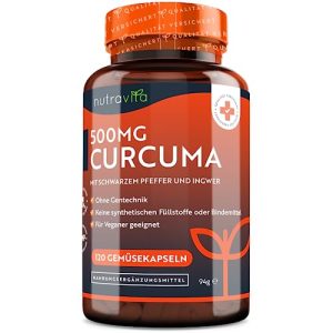 Cápsulas de Cúrcuma Nutravita 500 mg Cápsulas de extracto de cúrcuma - 120 Cápsulas