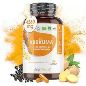 Kurkuma kapseln weightworld bio kurkuma kapseln 4560mg pro portion