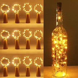 LED peri ışıkları kolpop (12 adet) şişe ışık pili, 2m 20 LED