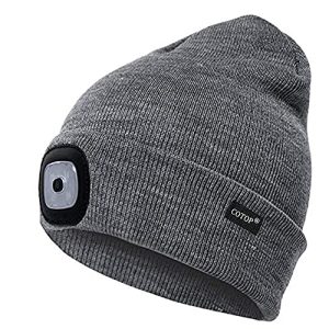 Bonnet LED COTOP bonnet tricoté avec lumière, rechargeable 4 LED