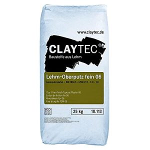 Argamassa de argila CLAYTEC gesso de acabamento fino 06 sacos secos