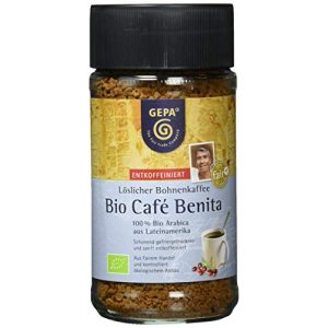 Rozpustná káva bez kofeinu GEPA Bio-Café Benita bez kofeinu