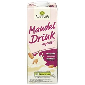 Alnatura almond milk, unsweetened, pack of 8 (8 x 1 l)