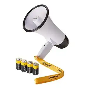 Megafon intenso fan inkl batterien 14 x 225 x 14 weiss