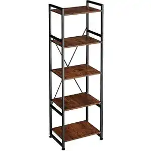 Metallregal tectake buecherregal mit 5 ebenen stabiles standregal