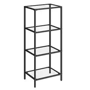 Metallregal vasagle regal mit 4 ablagen gehaertetes glas