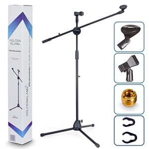 Soporte de micrófono Heldenklang ® para 2 micrófonos – con brazo giratorio