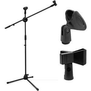 Soporte para micrófono Ohuhu, soporte para micrófono con 2 clips para micrófono