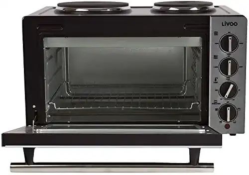 Minibackofen mit Kochplatten und Heißluftfunktion von Livoo