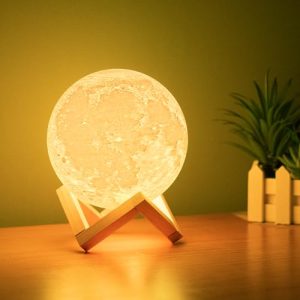 Lámpara de Luna Lámpara de Luna Balkwan, Lámpara de Luna Lámpara de Luna con Impresión 3D Regulable