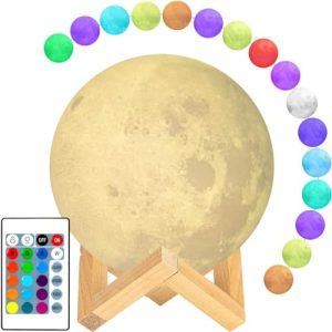 Månelampe Guteauto månelampe nattlys, 16 farger LED 5,9 tommer