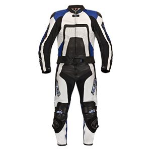 Motorradbekleidung XLS Lederkombi Zweiteiler Blue Carbon schwarz