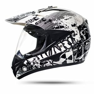 Motorcycle Helmets ATO Moto GS War White Cross Helmet with Visor