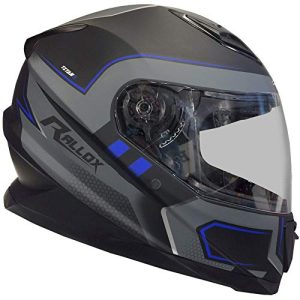 Motorsykkelhjelmer RALLOX Helmets helhjelm 510-3 sort/blå