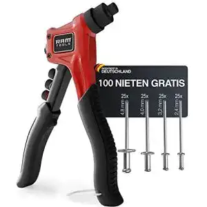 Nietzange ram tools nietenzange set inkl 100 nieten