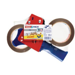 Packing tape dispenser tesa pack Extra Strong and hand dispenser in a set