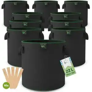 Pflanzsack ttl commerce ttl garden 10x 22l aus vlies stoff 10er set
