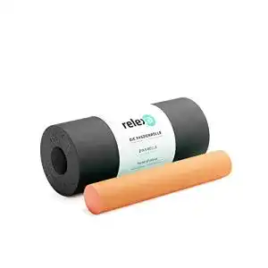 Pilates rolle relexa 2in1 faszienrolle schwarz orange 2 teilig