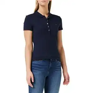 Poloshirt damen tommy hilfiger damen poloshirt kurzarm heritage slim