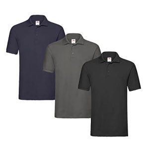 Polo shirt men's slim fit Fruit of the Loom 3-piece premium men's polo shirt