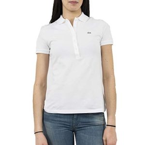 Polo shirt slim women's Lacoste women's polo shirt PF6949, white (Blanc)