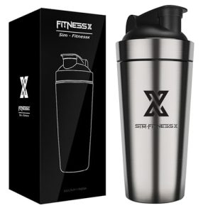 Proteinshaker X SIM FITNESSX Shaker Edelstahl 700ml Sport Fitness