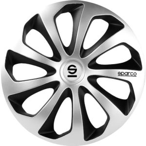 Hubcaps Sparco SPC1573SVBK Sicilia Wheel Covers, set