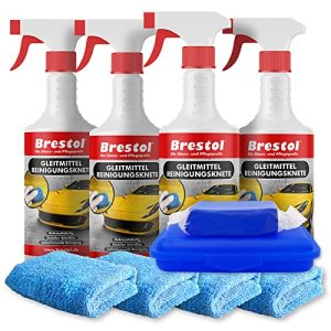 Arcilla limpiadora Brestol ® Set3 200 g arcilla azul, caja, 4x 750 ml