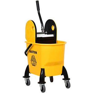 Cleaning trolley HOMCOM mobile bucket cleaning bucket wiping trolley