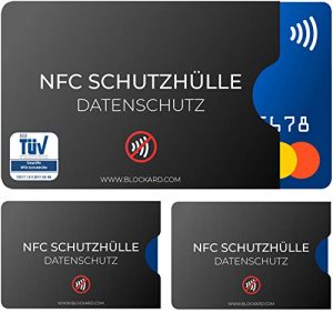 Blocco RFID BLOCKARD Copertura protettiva NFC testata TÜV (3 pezzi)