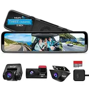 Rueckspiegel dashcam pormido rueckfahrkamera spiegel 12 zoll