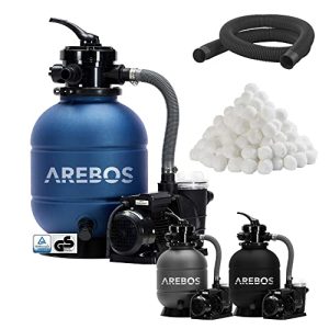 Sistema de filtro de areia Arebos com bomba incluindo bolas de filtro de 700g