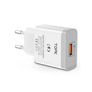 Hurtigoplader iPhone TOPK USB-oplader Quick Charge 3.0