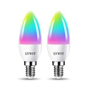 Lâmpada para casa inteligente LVWIT Alexa lâmpada E14 LED, lâmpadas WiFi