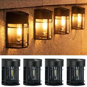 Solar wall light btfarm solar lamps for outdoor use, pack of 4