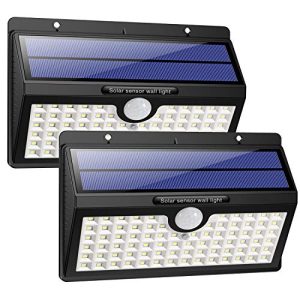 Aplique solar de parede HETP luz solar para uso externo, [2 peças] 78 LED