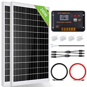 Painel solar 12 V ECO-WORTHY Kit de painel solar de 240 watts, sistema fora da rede