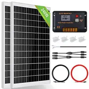 Solarpanel 12 v eco worthy 240 watt solarpanel kit off grid system