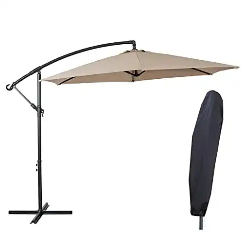 Deuline Aluminium Sonnenschirm Ø300 cm mit Kurbelmechanismus