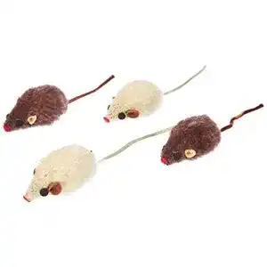 Spielmaus nobby plueschmaus mit rassel 5 cm 1 x 4 stueck