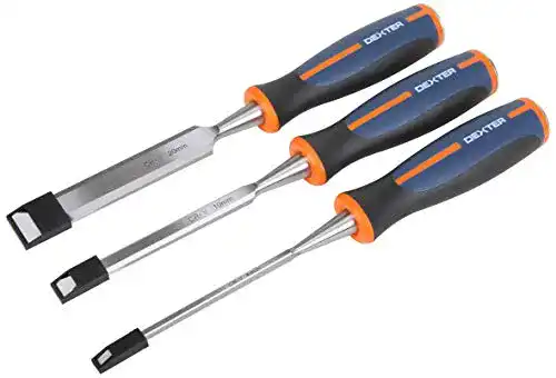 Stechbeitel Set Dexter mit 3 Holzmeisseln in 4, 10 und 20 mm